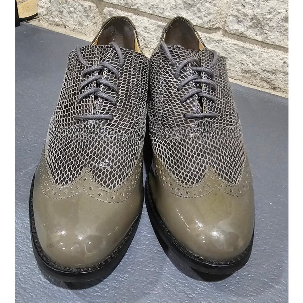 Cole Haan Snake Skin Oxfords, Patent leather, Olive green, Women’s Sz 8 - Picture 7 of 7